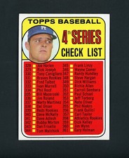 1969 Topps 4th Series Checklist - Don Drysdale #314 NM