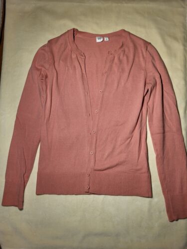 Gap Long Sleeve Button Front Pink Cardigan Sweater Size Small - Picture 1 of 5