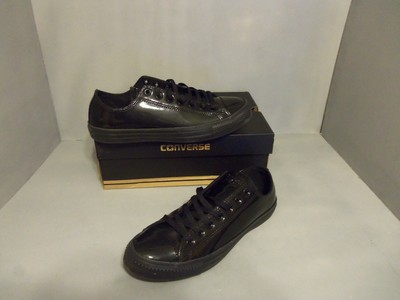 shiny black converse shoes