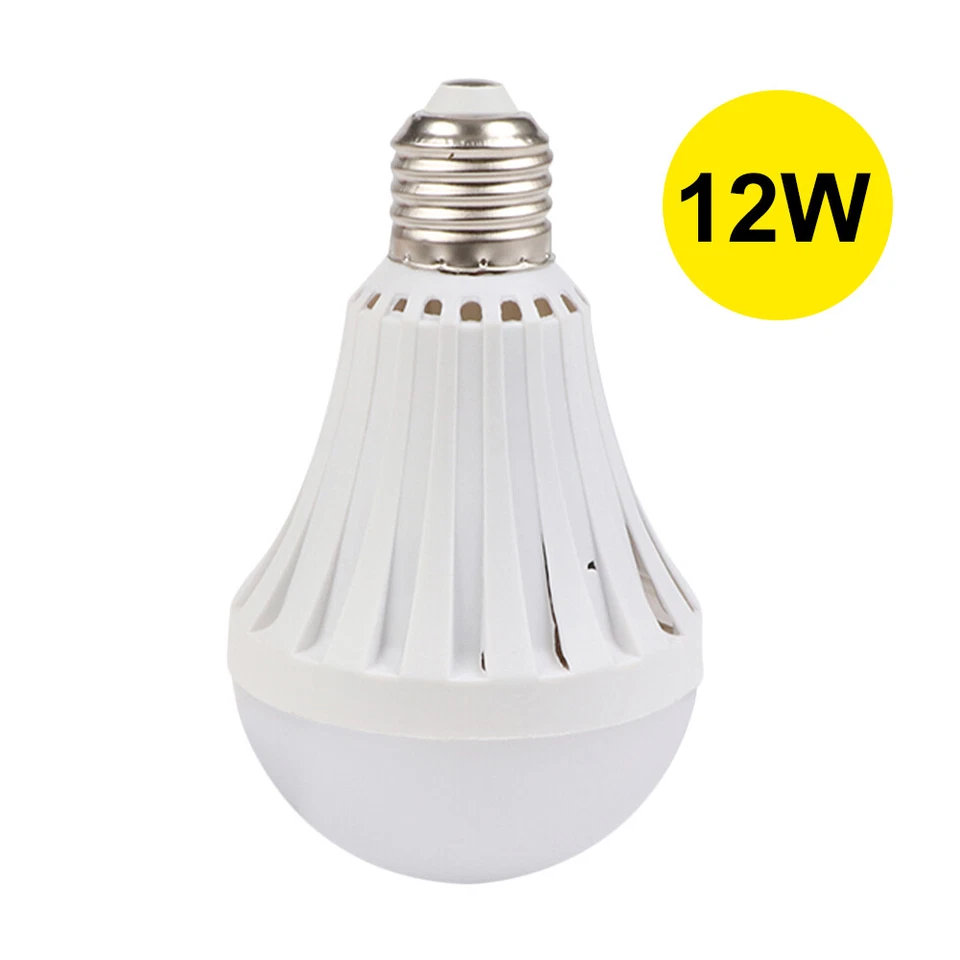 1/2/5pc Outdoor Home Emergency Rechargeable Light Bulb E27 9W/12W LED Light Bulb - Image 3 of 4
