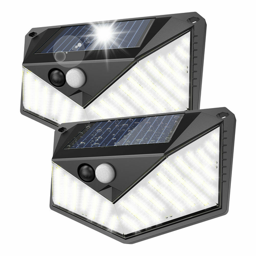 220 LED Solar Wall Light Motion Sensor Outdoor Garden Security Street Yard Lamp - Picture 10 of 10