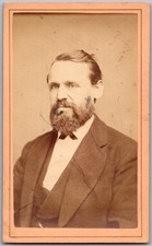 Antique CDV Circa 1870s E.P. Dunshee Bearded Man In Suit Boston MA