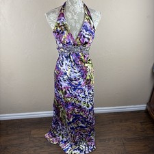 Masquerade Colorful Animal Print Halter Prom Dress Crystal Embellishment Long 6