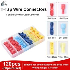 120pcs/60pairs T-Tap Wire Connectors, T Tap Electrical Connectors Quick Wire