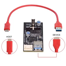 USB C to USB 3.0 19/20Pin ＆ USB 3.1 Type E Front Panel Header Port Multiplier