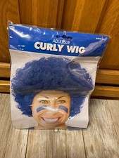 Amscan Adult Blue Curly Wig Halloween Dress Up Cosplay Clown