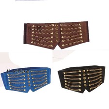 Punk Rivet Waist Belt Corset Gifts Waistband Women Elastic Buckle Stretch