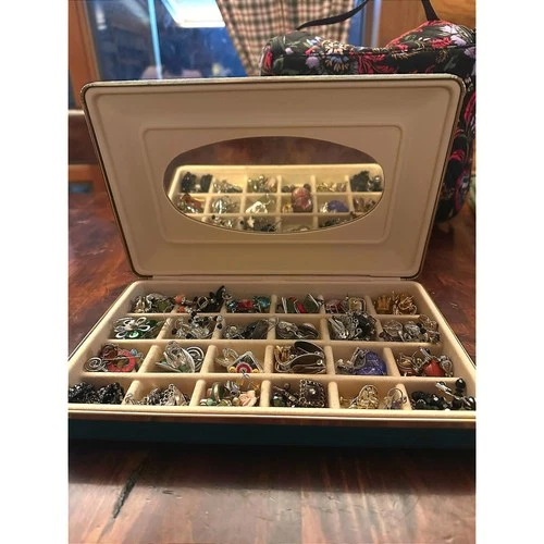 Vintage Costume Jewelry Earring Lot of 54 Sets Clip On Screw Back Pierced w Box
