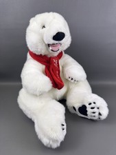 Official Coca Cola Store Polar Bear with Trademark Red Scarf Plush 15
