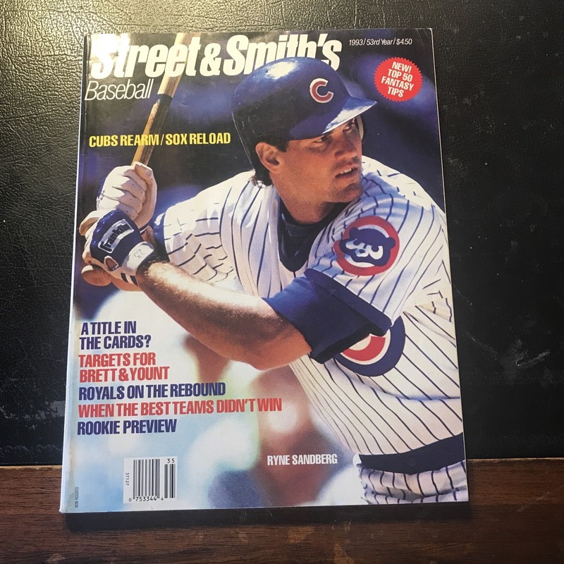 1993 Pro baseball Street and Smith Ryne Sandberg Cubs yearbook 