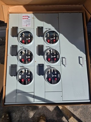 electric meter box, six pack, GE Mini Mod 3 TMMR6612RHB MINI MOD 600A MLO 6-125A
