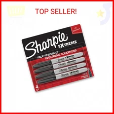 Sharpie Extreme Permanent Markers Fine Point Black 4 Count