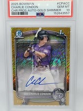 2025 Bowman - Chrome Prospect Autographs Charlie Condon #CPA-CC Gold Shimmer...