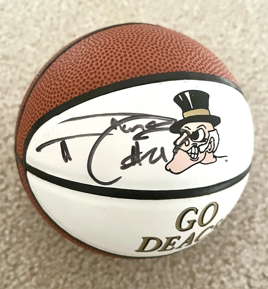 Tim Duncan Signed Wake Forest Mini Basketball (JSA COA) - Image 2 of 4