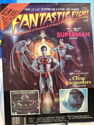 1978 FANTASTIC FILMS Magazine #2 Close Encounters /w/ Superman Poster (DETACHED)