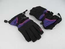 Head Girls Ski Glove Black Purple Pink Nylon RN: 67312 Size L