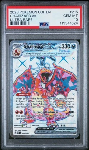 Pokemon Charizard ex Obsidian Flames Ultra Rare #215 PSA 10 Gem Mint