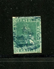Italy-Tuscany #14 (I326) Lion of Tuscany 4 dr green, Used, FVF, CV$175.00