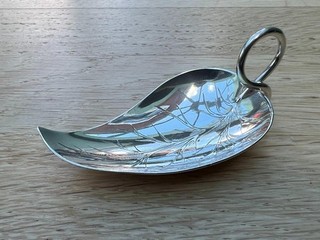 Fine Sterling Silver Leaf Form Caddy Spoon Francis Higgins & Son Ltd London 1912