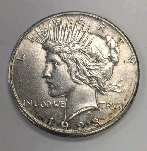 1928-P- Silver Peace Dollar. KEY DATE!  T230