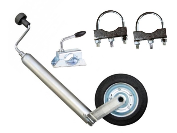 PKW AnhäNger StüTzrad 150Kg Ø48Mm Klemmschellen Klemme Set Zugrohr Befestigung-image