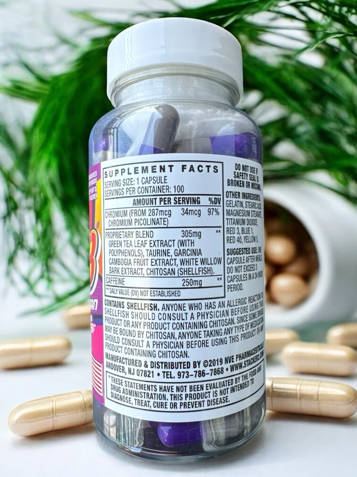 STACKER with Chitosan Thermogenic For Fat Loss & burn and Energy Booster 100ct - Image 4 of 4