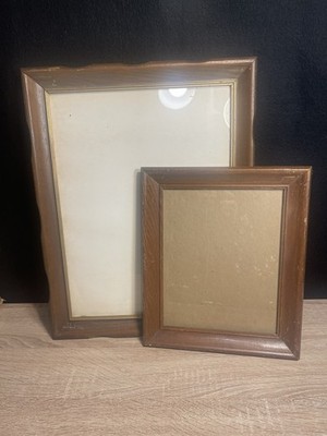 Vtg Picture Photo Frames Walnut Stain Deep Well Gallery Wall Art