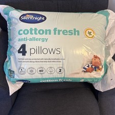 NEW Silentnight Cotton Fresh Anti-Allergy Medium Support Pillows – Pack of 4