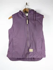 C. E. Schmidt Workwear Vest Size Large Sherpa Lined Canvas Hooded Utility Purple