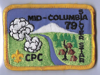 Patch Silver Star District 1979 Mid-Columbia Pacific Council CPC Boy Scout 3x2''