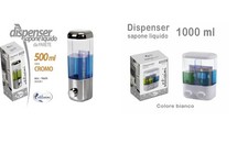 Dispenser singolo o doppio dosatore per sapone liquido 500/1000 ml muro parete
