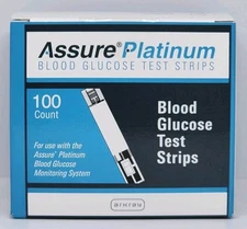 Assure Platinum Blood Glucose Test Strips 100 Count New in Box Exp 12/2025