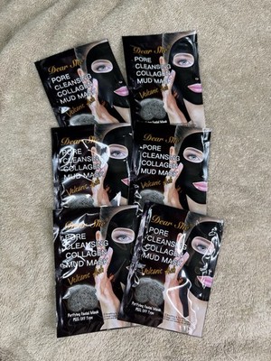 Dear She Pore Cleansing Collagen Volcanic Ash Mud Peel-Off Mask Pack of 6