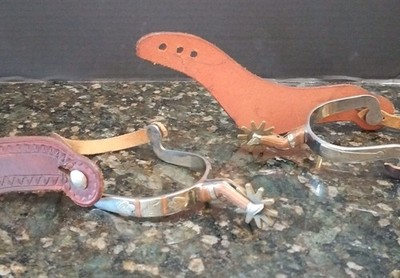 Copper Boot Leg Pattern McChesney ? Like  Spurs Leather Straps Tie Downs 