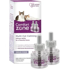 Comfort Zone 2 Pack Multi Cat Diffuser Refills; Calming Pheromones Help Anxiety