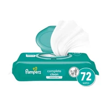 1 Pack  (72 ct.) New Pampers Baby Wipes, Complete Clean Fragrance Free