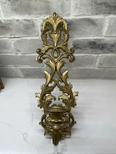 Vinatge Mcm Syroco Wall Sconce Gold