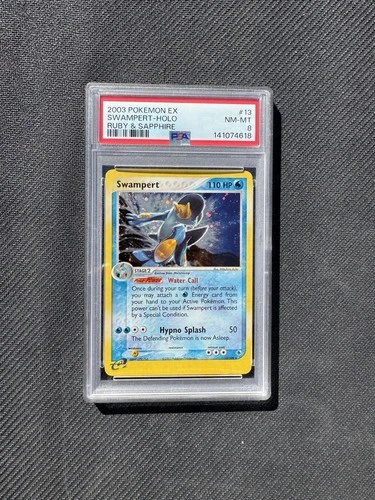 2003 POKEMON EX RUBY & SAPPHIRE #13 SWAMPERT-HOLO PSA 8