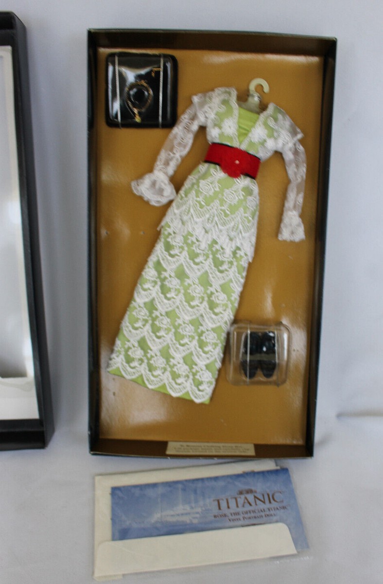 Titanic Chartreuse Tea Dress Franklin Mint Rose Ensemble 16
