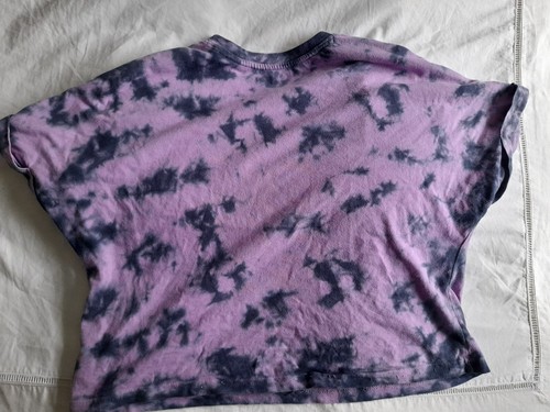 M&Co Girl T-shirt Summer Relaxed Fit 8 Years Purple Navy Tie Dye - Picture 2 of 3