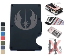 Star Wars Jedi RFID Blocking Aluminum Mini Wallet Money Clip Credit Card Holder