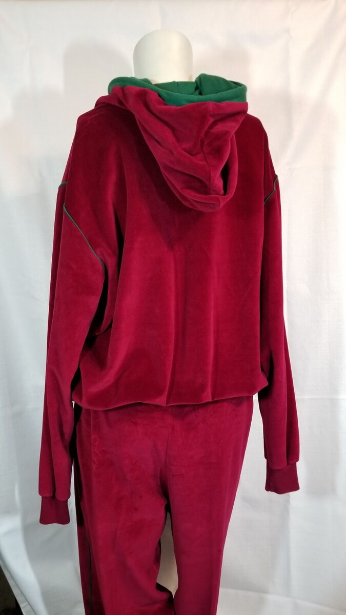 Izod Lacoste Velour Track Suit L 70s Maroon Green Stripe Izod Lacoste Velour Track Suit L 70s Maroon Green Stripe