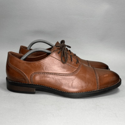 Johnston & Murphy Men's Size 10 Brown Leather Cap Toe Oxfords