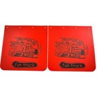 Splash Guard Fun Truck Pattern Pair Red Straight 24" x 24" Mud Flaps Semi Truck