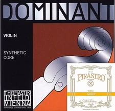 Dominant Violin Strings Set 4/4 Size 135B A,D,G W/Gold Label E Ball End* *NEW* *