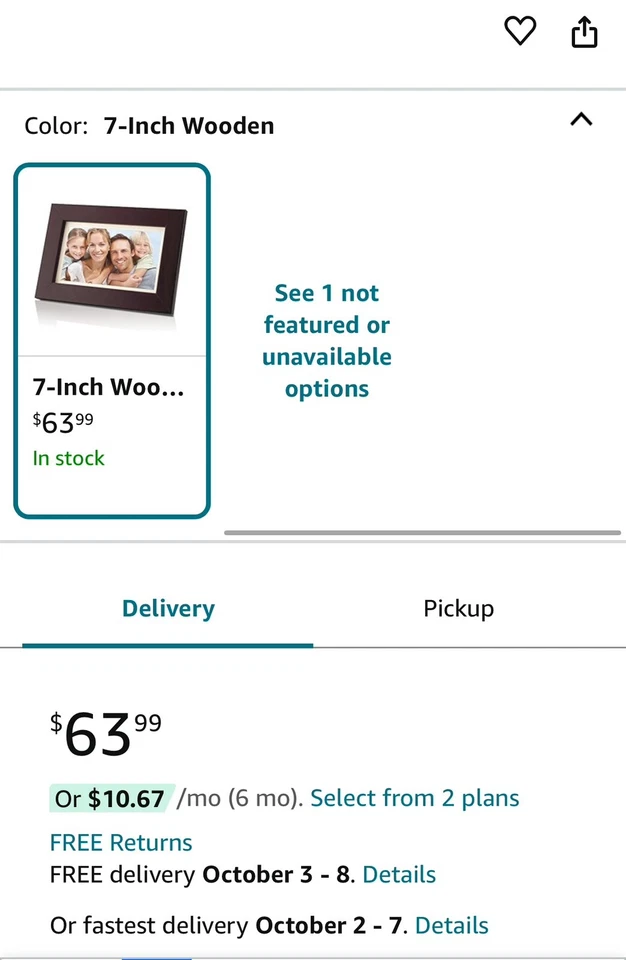 Coby DP700WD 7" Wooden Digital Picture Frame - Image 3 of 4