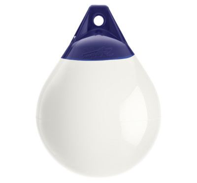 POLYFORM A-2 White Mooring Buoy 14.5'' Dia x 19.5'' L Boats 30' To 40' 14-031-134