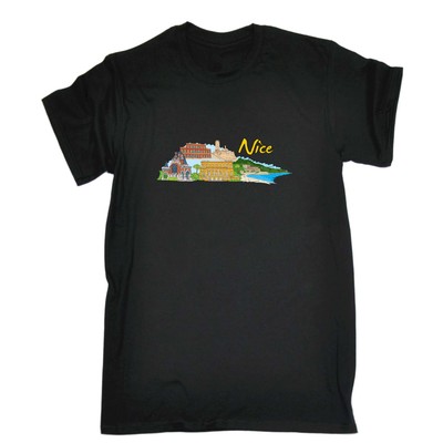Nice France Country Flag Destination Mens Funny Novelty T-Shirt T Shirt Tshirts