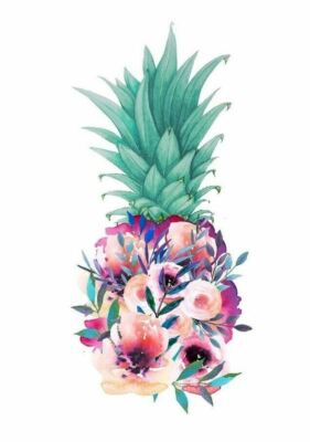 Pineapple Sticker (3 Inch) Floral Tropical Hawaiian Beach Pink Swing Waterproof