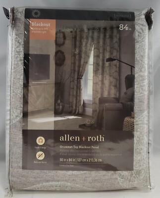 Allen + Roth 84in Flax Room Darkening Thermal Lined Grommet Single ...
